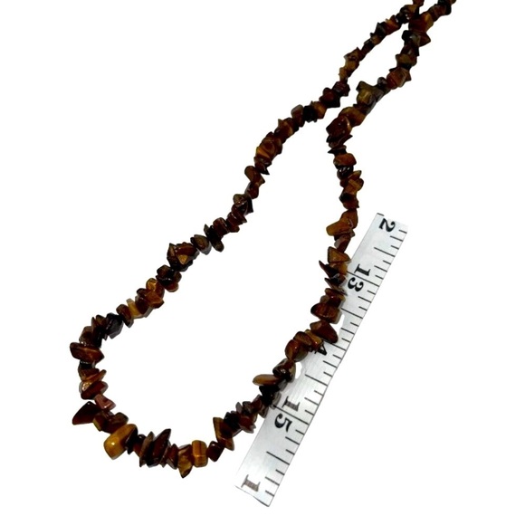 Vintage Tiger's Eye Chip Bead Necklace 34" - Picture 5 of 7